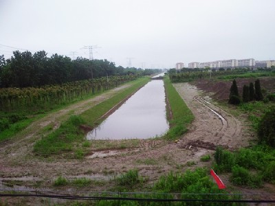 溝通水系工程——洪墩港河道完成部位